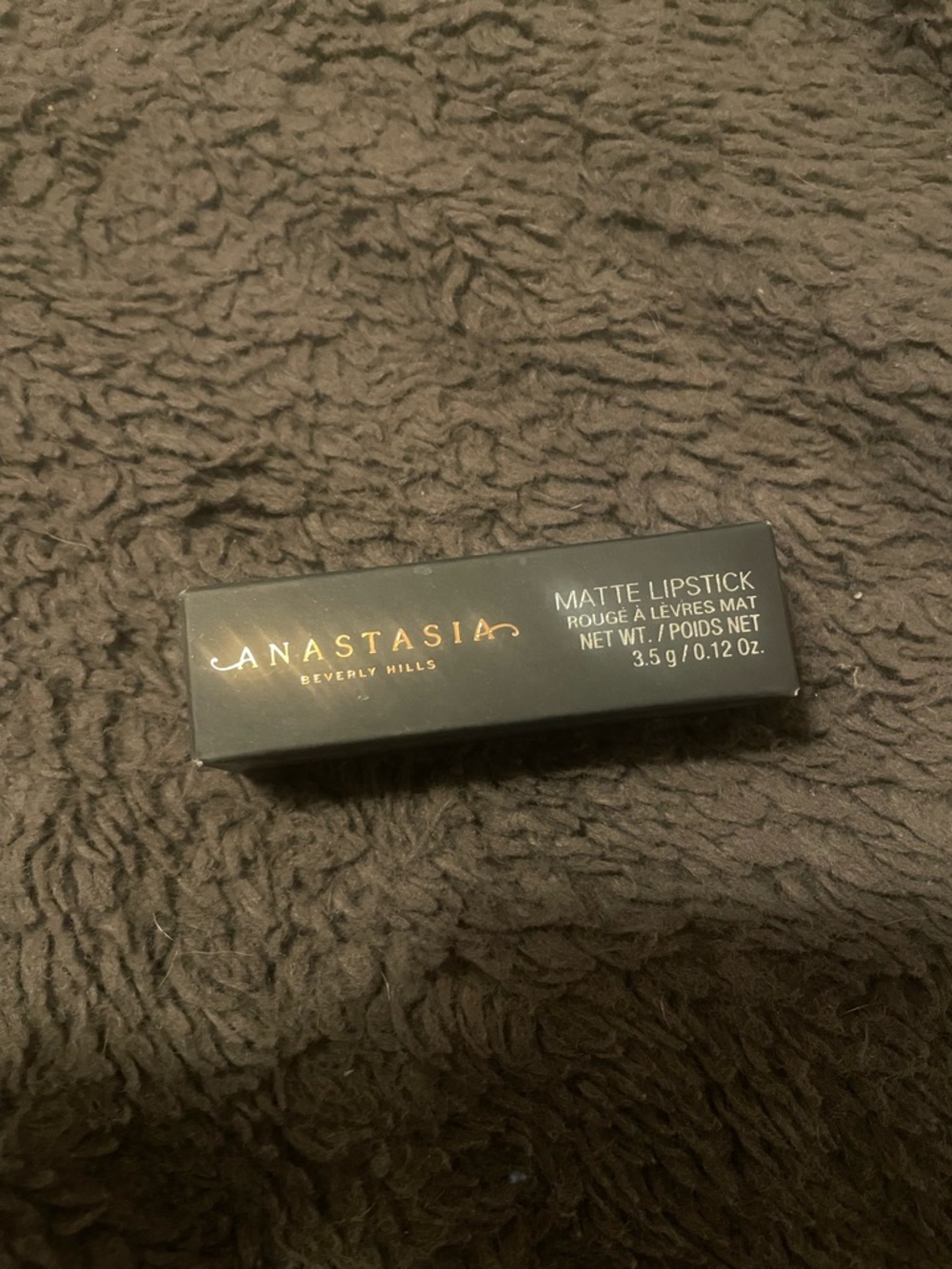 Anastasia Beverly Hills Matte Lipstick Box - Black with Gold Logo- shade petal